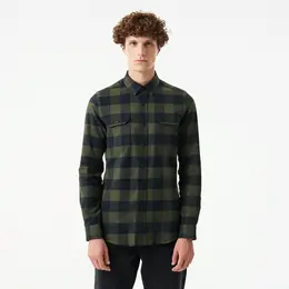 Мужская клетчатая рубашка Lacoste приталенного кроя