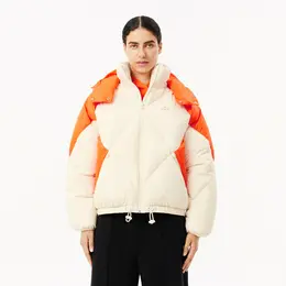 Женская короткая куртка Lacoste с высоким воротом и капюшоном