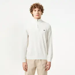 Мужской хлопковый свитер Lacoste на молнии с высоким воротом