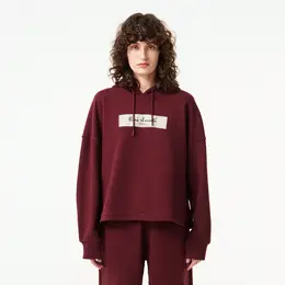 Женская хлопковая толстовка Lacoste с капюшоном