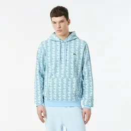 Мужская флисовая толстовка - худи Lacoste Monorgam