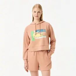 Женская короткая толстовка Lacoste с капюшоном