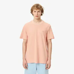 Мужская футболка Lacoste с воротником в полоску из эластичного хлопка