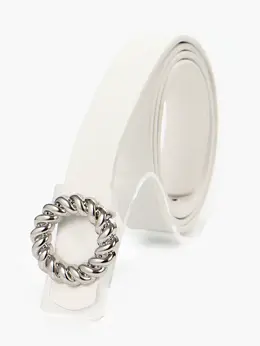 Ремень женский, 2.3×107 см, декоративная металлическая пряжка, белый