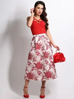 Юбка нарядная с цветами