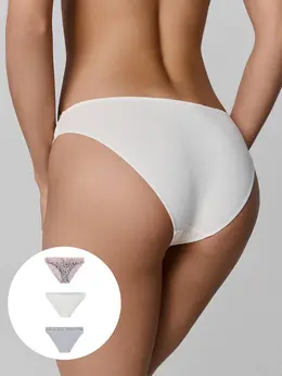 Трусы слипы женские с кружевными деталями в наборе, 3 шт.