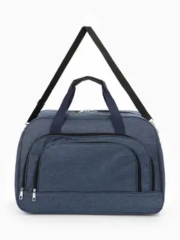 Сумка дорожная, 2 кармана, длинный ремень, 53×23×34 см, синяя