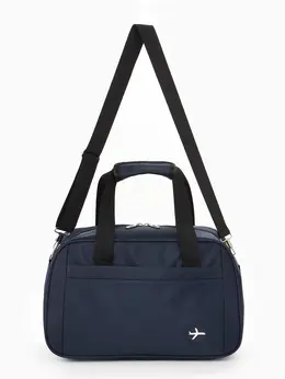 Сумка дорожная, однотонная, наружный карман, регулирующийся ремень, 39×20×25 см, синяя