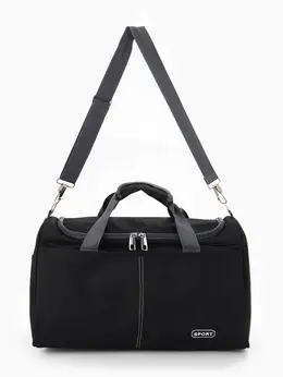 Сумка спортивная, 1 карман, длинный ремень, 43×26×26 см, черная