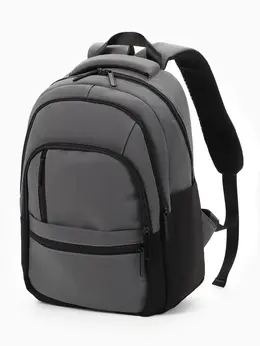 Рюкзак школьный, 2 отделения, 5 карманов, водонепроницаемое дно, 26×14×39 см, серый