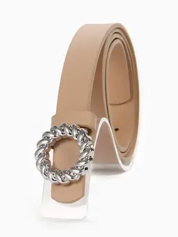 Ремень женский, 2.3×105 см, металлическая пряжка, бежевый