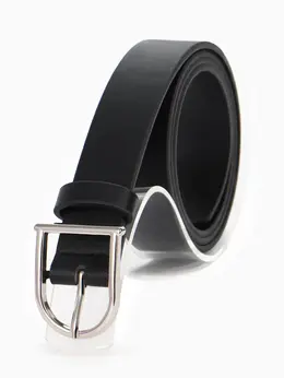 Ремень женский, 1 прокол, металл пряжка, 2.8×105 см, черный