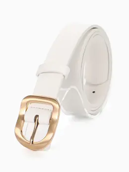 Ремень женский, 2.7×105 см, золотистая пряжка, 1 прокол, белый