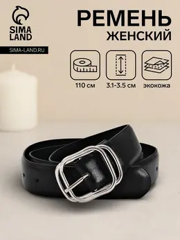Ремень женский, 110×3.2 см, пряжка металл, серебристая, черный