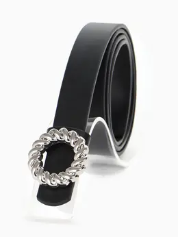 Ремень женский, 2.3×105 см, металлическая пряжка, черный