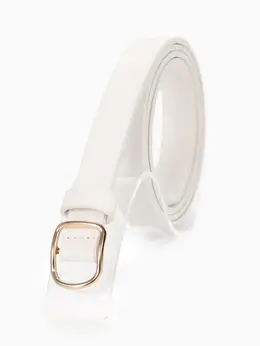 Ремень женский, 1.8×105 см, золотистая пряжка, белый