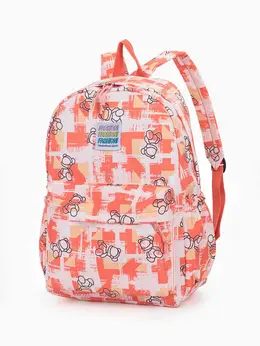 Рюкзак школьный на молнии, с карманами, с принтом, размер 28.5×12×41 см, оранжевый
