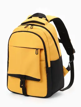 Рюкзак школьный, 2 отделения, 4 кармана, водонепроницаемое дно, 27×13×38.5 см, желтый