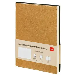 Ежедневник недатированный Deli Simple искусственная кожа A5 136 листов коричневый, CN147-Brown