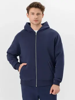 Толстовка мужская синяя на молнии