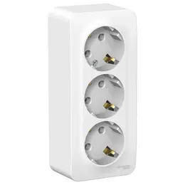 Розетка тройная se blanca, 250 в, 16 а, ip20, накладная, с заземлением, белая, blnra010311