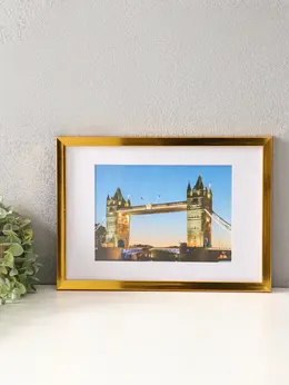 Фоторамка для фото 21×30 см, с паспарту 15×21 см, lumo, золото