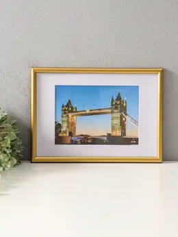 Фоторамка для фото 21×30 см, с паспарту 15×21 см, vivo, золото