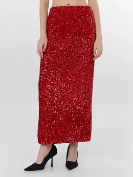 Юбка женская красная с пайетками