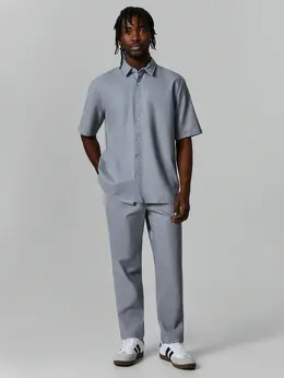 Комплект мужской льняной серый