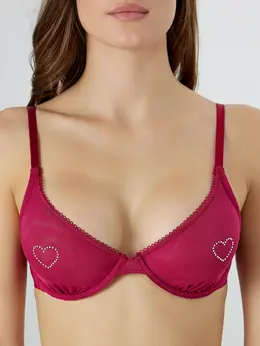 Бюстгальтер женский с мягкими чашками бордовый
