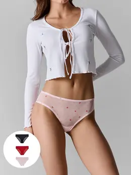 Трусы слипы женские в сетку в наборе, 3 шт