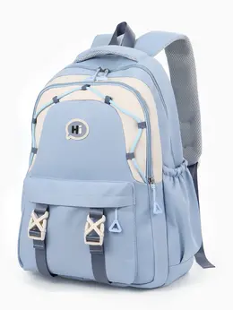 Рюкзак школьный, 3 кармана, 2 отделения, 29×14×44 см, голубой