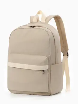 Рюкзак для девочки, однотонный, 1 отделение, 3 кармана, 30×13×42 см, бежевый