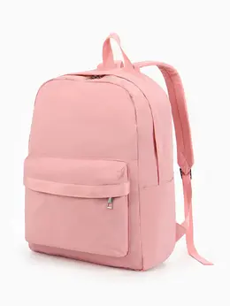 Рюкзак для девочки, однотонный, водонепроницаемый, 1 отделение, 3 кармана, 30×13×42 см, розовый