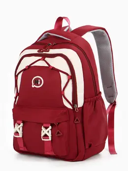 Рюкзак школьный, 3 кармана, 2 отделения, 29×14×44 см, бордовый