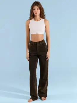 Джинсы прямые женские коричневые Джинсы прямые женские коричневые