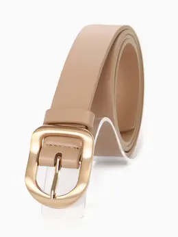 Ремень женский, 2.7×105 см, золотистая пряжка, 1 прокол, бежевый