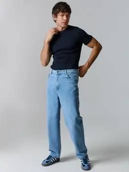 Джинсы мужские baggy leg голубые