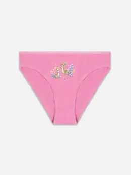 Трусы слипы для девочек розовые с принтом