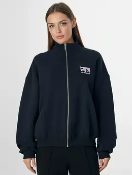 Толстовка женская черная на молнии