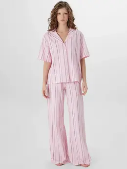 Комплект домашний женский розовый в полоску