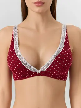 Бюстгальтер женский с мягкими чашками красный