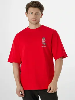 Футболка мужская красная с новогодним принтом