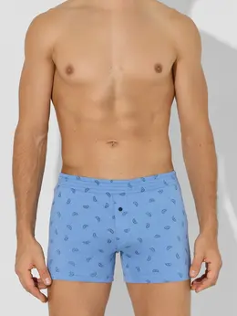 Трусы шорты мужские синие с узором