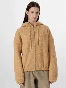 Толстовка женская бежевая на молнии с капюшоном
