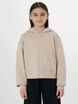 Толстовка для девочек бежевая на молнии