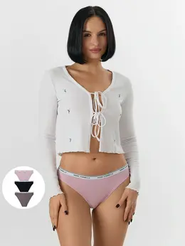 Трусы слипы женские в наборе, 3 шт