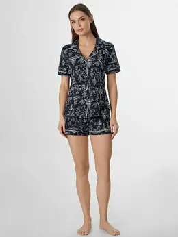 Комплект домашний женский синий с узором