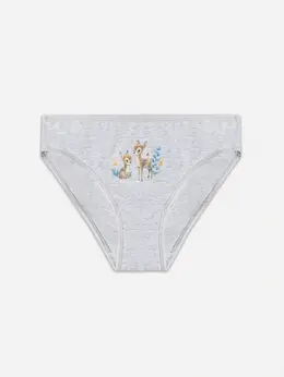 Трусы слипы для девочек серые с принтом