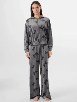 Комплект женский велюровый серый домашний